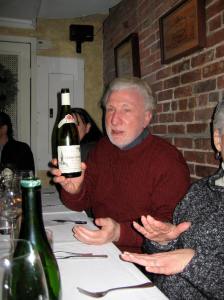Charles with a bottle of Chablis
